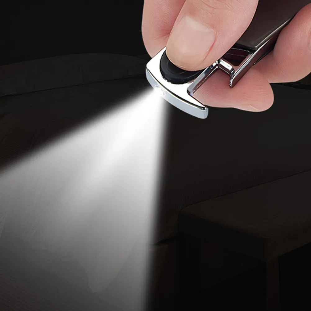 Black Metal Key Ring Keychain Bottle Opener LED Lamp Creative Lightweight Portable Key Pendant Anxiety Relief Gift