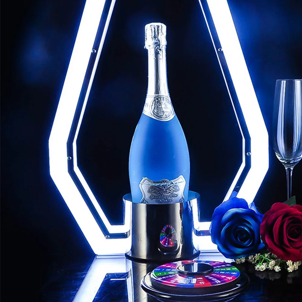 Fashion Bar Tools Rechargeable Champagne Wine Bottle Presenter Glorifier Display VIP Service Tray For Nightclub KTV Party