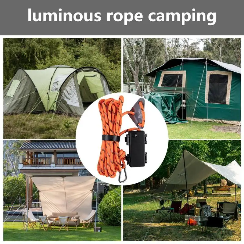 Camping Rope Lights Outdoor Highly Reflective Tent Rope Glow In The Dark Strong Survival Rope Heavy Duty Paracord