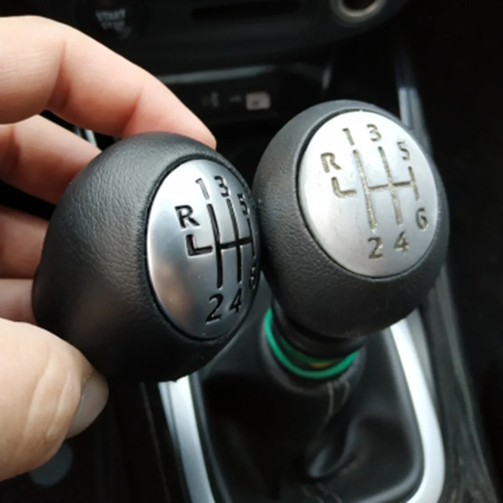 6 Speed PU Leather Gear Shift Shifter Knob Lever Stick For Renault Megane Clio Laguna Scenic For Vauxhall For Opel