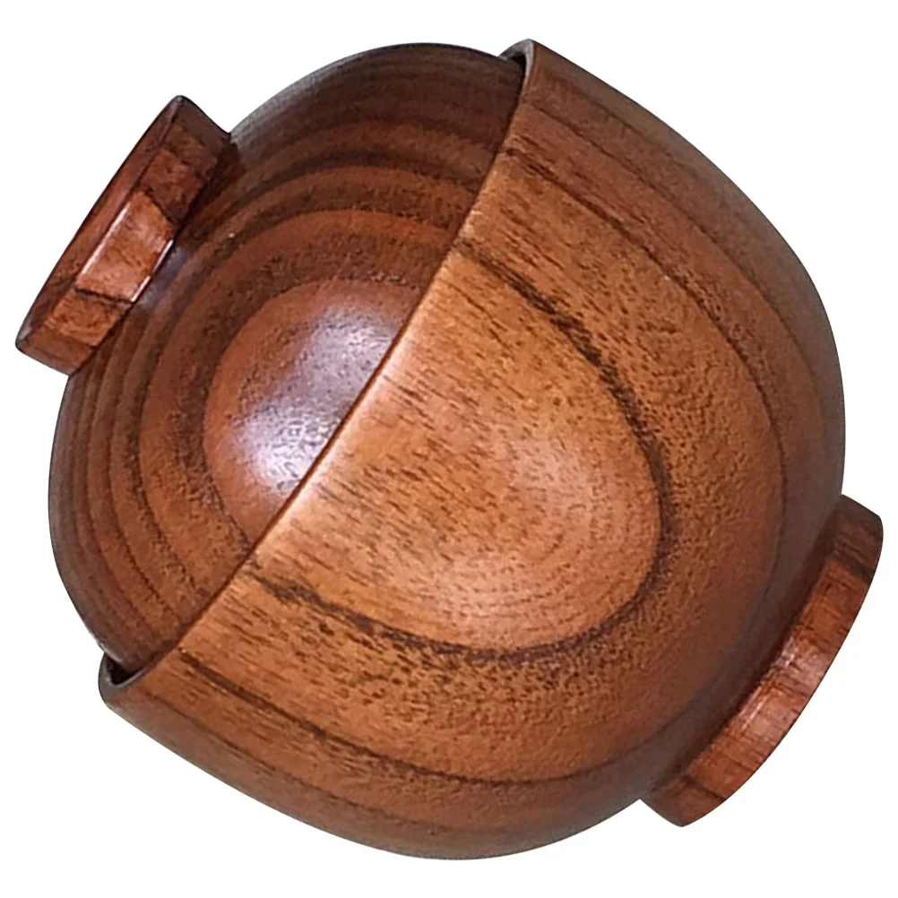 

Small Wood Bowl with Lid Anti-scald Anti-drop Wooden Bowl Soup Rice Serving Bowl wooden bowl for kids