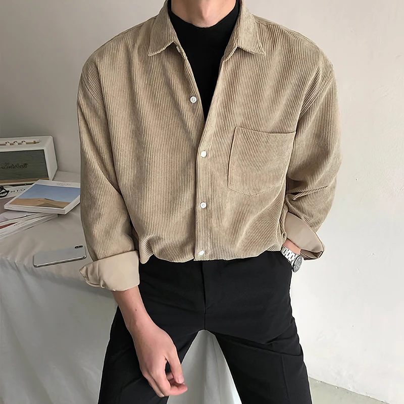 

Unisex Corduroy High-grade Long-sleeved Shirt Men's Casual Shirt Jacket 2024 Autumn Loose Thick Casual Shirt Oversized