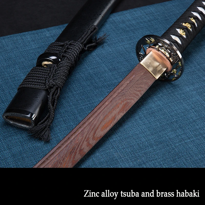 Personal Custom  Iaito Training Sword,Wooden Quality Samurai Katana, Japanese Sword, 04KT, Black,Zinc Alloy Tsuba