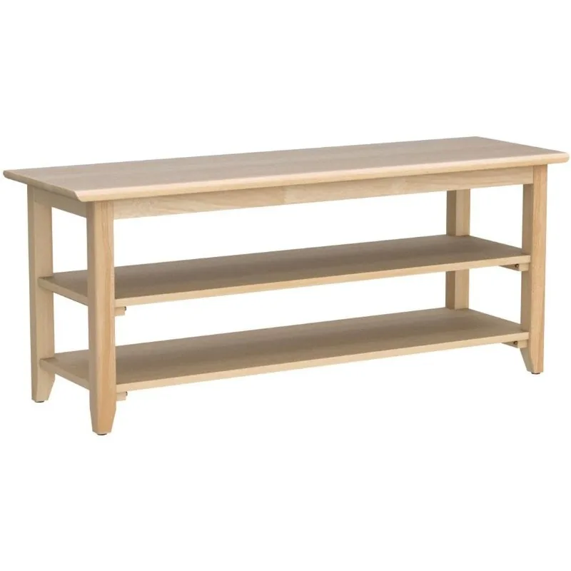 

Storage Bench Wooden Shoe Bench Simple Style Wood Entryway Bench Shoe Rack (Natural,39.4")