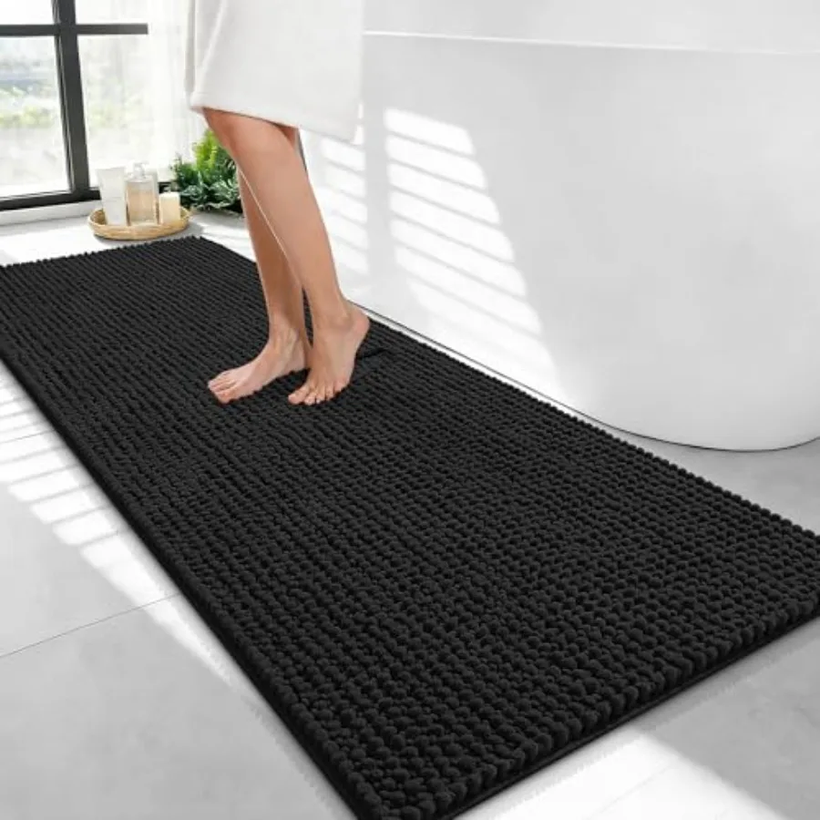 

Thick Bathroom Runner Rugs 47x24, Extra Soft Absorbent Chenille Bath Rugs, Rubber Backing, Machine Wash Dry, Long Bath Mats for