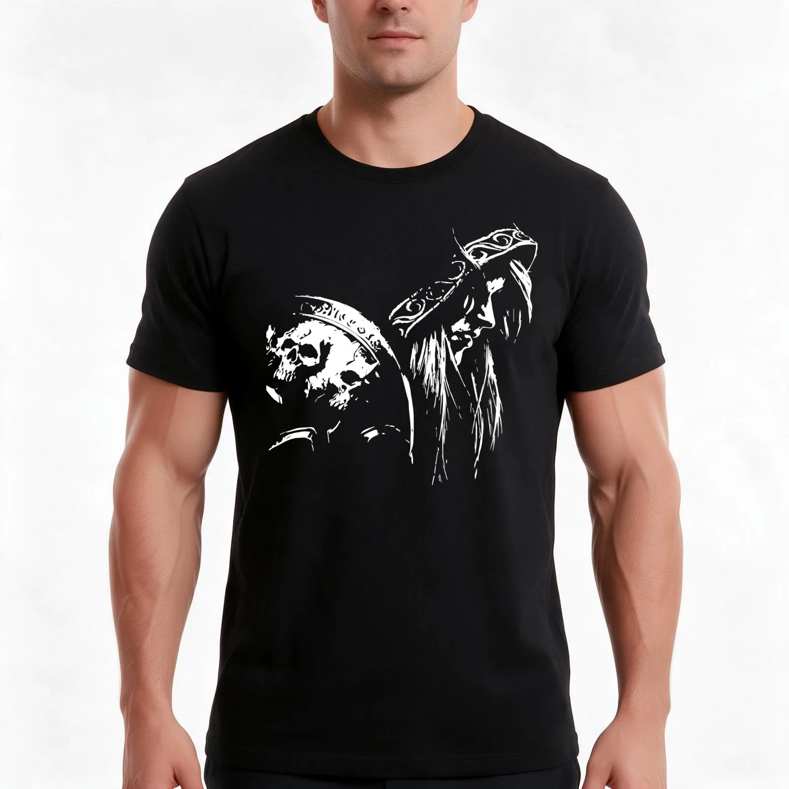 Sylvanas Windrunner T-Shirt, Summer Casual Cotton Tee, Oversized Streetwear Tops, Vintage Graphic Print, Loose Fit Short Sleeve