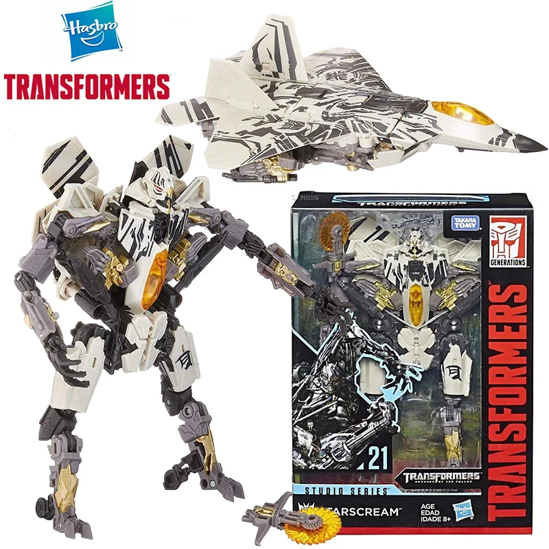 Hasbro transformadores estúdio série ss21 starscream 18cm voyager classe anime original figura de ação modelo brinquedo presente coleção