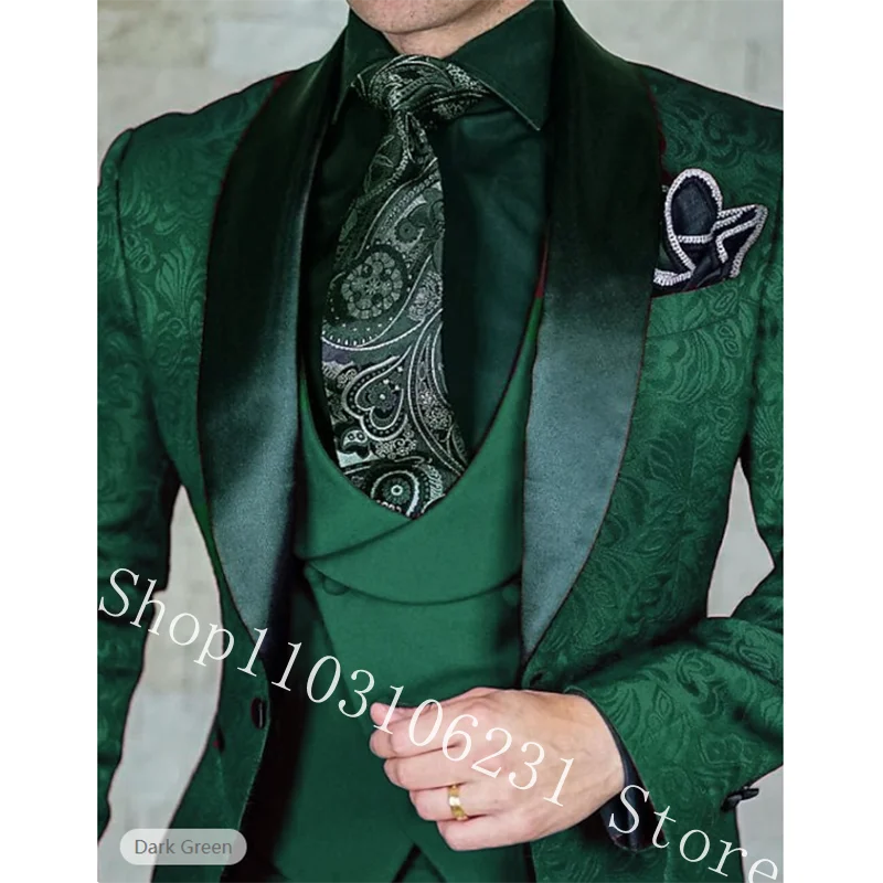 Costumes de smoking floraux jacquard pour hommes, blazer de mariage ajusté, veste éducative Tuex, costume masculin, bordeaux, gentleman marié, zones