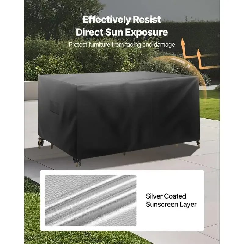 Protective cover for patio furniture, garden furniture made of 420D Oxford fabric, waterproof square patio table covers with ventilation for all weather conditions, tarpaulin (320 x 320 x 81 cm) view 7