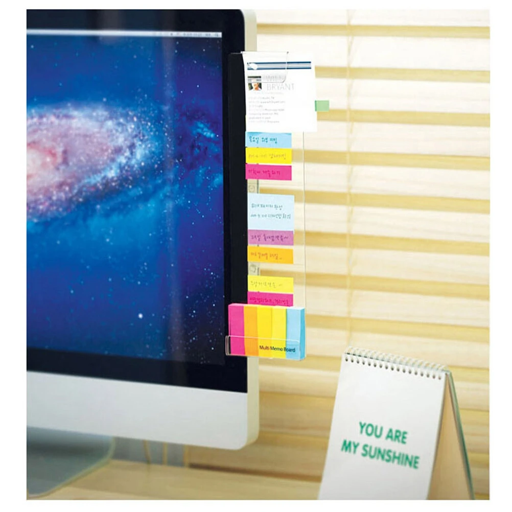 

Monitor Screen Sticky Side Panel Holder Computer Monitor Memo Note Holder Memo Board Computer Message Note Organizer