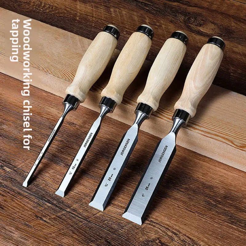 Wood Chisel & File Set, Woodworking Carving Chisels with Maple Handle, Flat Chisel for Carpenter