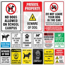 Beware of Dog Warning Metal Sign No Dogs Allowed Do Not Leave Dog Pet safety Dog Friendly Café Guide Dods Welcome Plaque