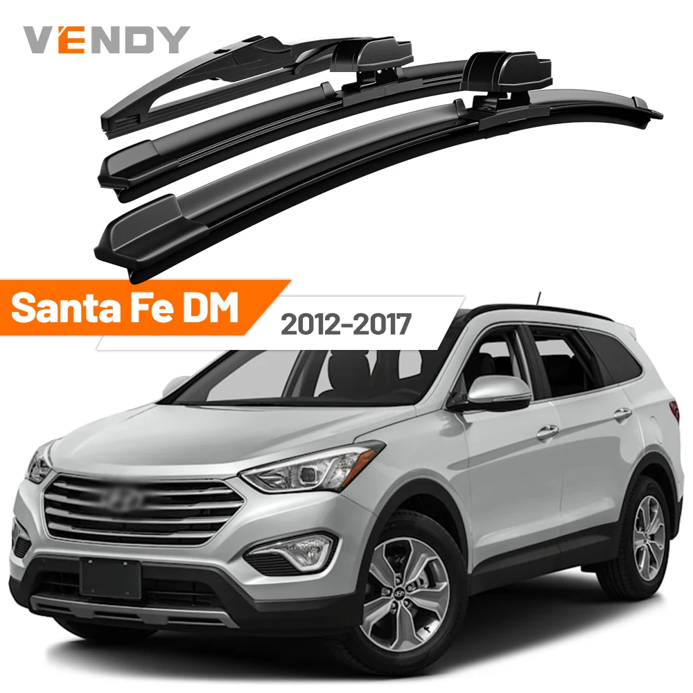 

Для Hyundai Santa Fe DM 2012-2017 (2013, 2014, 2015, 2016) — Комплект передних и задних щеток стеклоочистителя (дворников) для лобового стекла, аксессуары