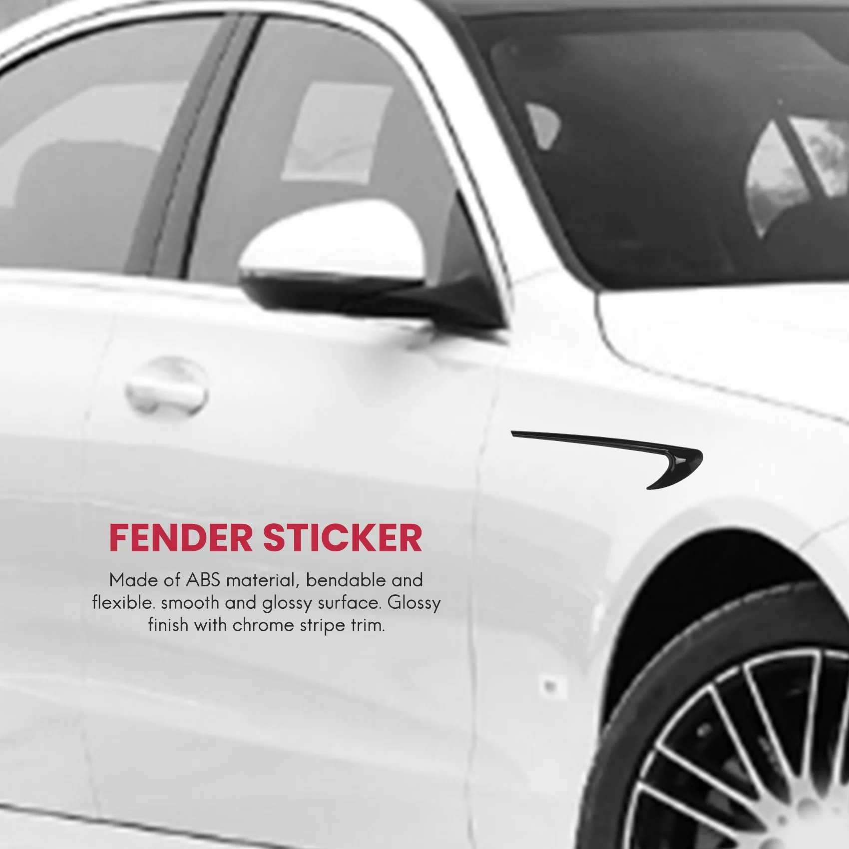 

2Pcs Car Side Fender Trim For Mercedes Benz E Class W213 C-Class W205 Refit E63S AMG Accessories-A61E