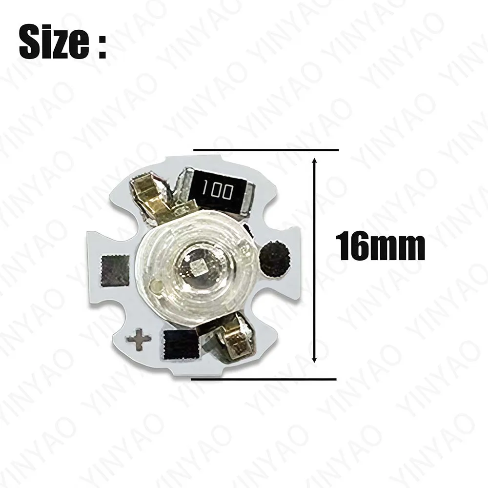 10Pcs DC 5V 12V LED Light Beads 1W Warm Natural White Red Green Blue Yellow Violet LED Chips With 16mm Star PCB For DIY 1W Lamp