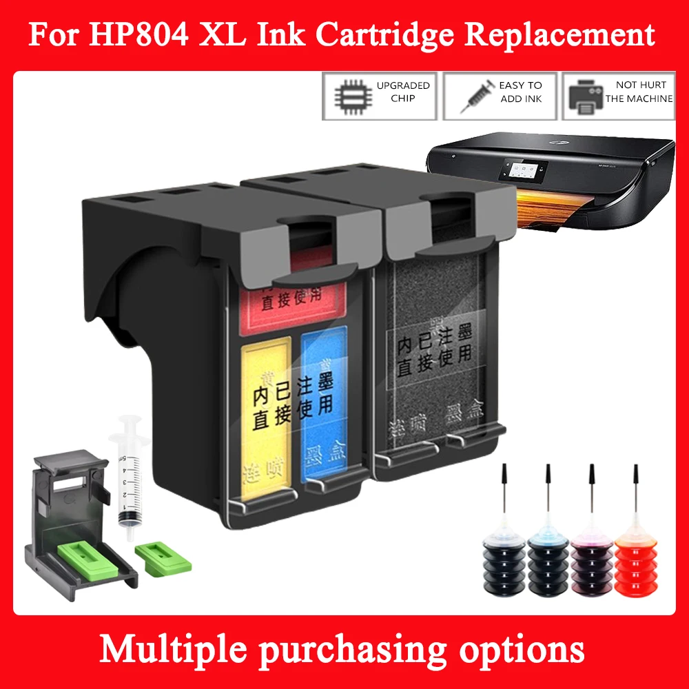

804 804xl для HP804 XL, сменный картридж для HP62 XLFoe HP Envy Photo 6220 6232 6234 6252 6255 6258 7120 7130 принтеры