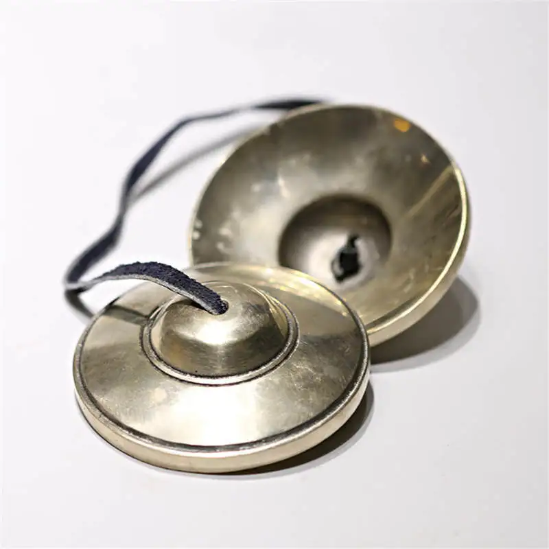 

Tibetan Buddhist Singing Bells Pair Copper Golden Cymbals Tibetan Ethnic Percussion Instrument Touch Bell TBC867