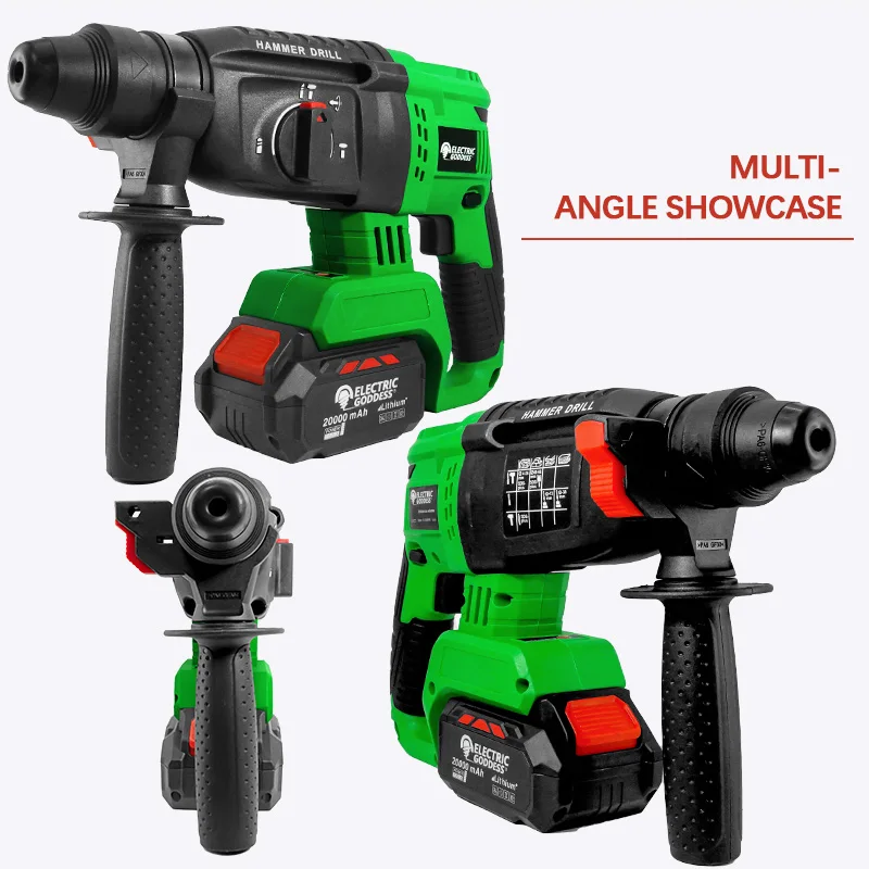 EGOD 1MM Brushless Electric Hammer Drill 3500RPM 3-Mode Switch Multifunctional Construction Cordless Rechargeable Power Tools