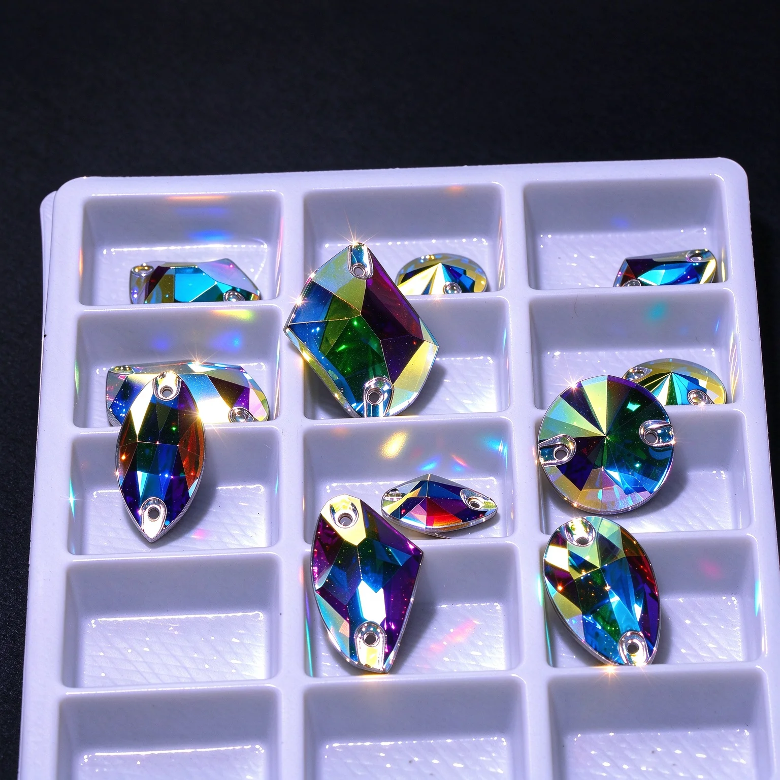 PUBRILEX Sew On AB Rhinestone All Shapes Flatback Glass Crystals for Clothing Wedding Dresses All For Decoration DIY