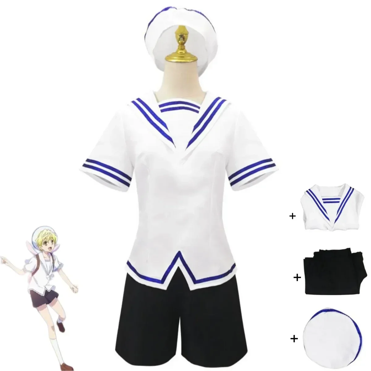 Anime Fruits Basket Soma Momiji Cosplay Costume, Japanese JK School Uniforms, Jupe Hat, Femme Adulte, Kawaii Campus Sailor imbibé