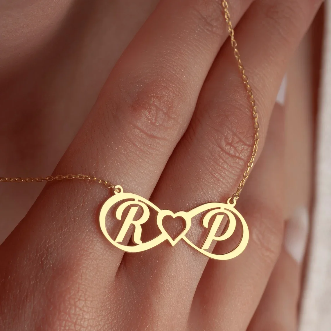 Custom Two Initials Pendant Neckalce Stainless Steel Chain Personalized Alphabet Necklacess For Women Men
