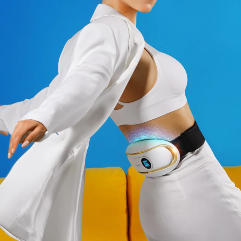 Heated Waist Massager, Vibration Electric Back Abdomen Belt, Pain Relief, Smart Muscle Stimulation, 6 Modes, FCC/CE Certified