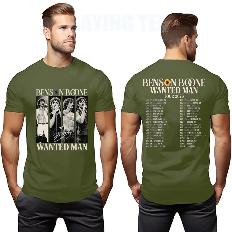 Vintage Musik-Fan-Grafik-T-Shirt - Retro Wanted Man Konzerttour Unisex-Shirt, Ivory Pepper Kurzarm Indie Pop Streetwear T-Shirts – Detail 9