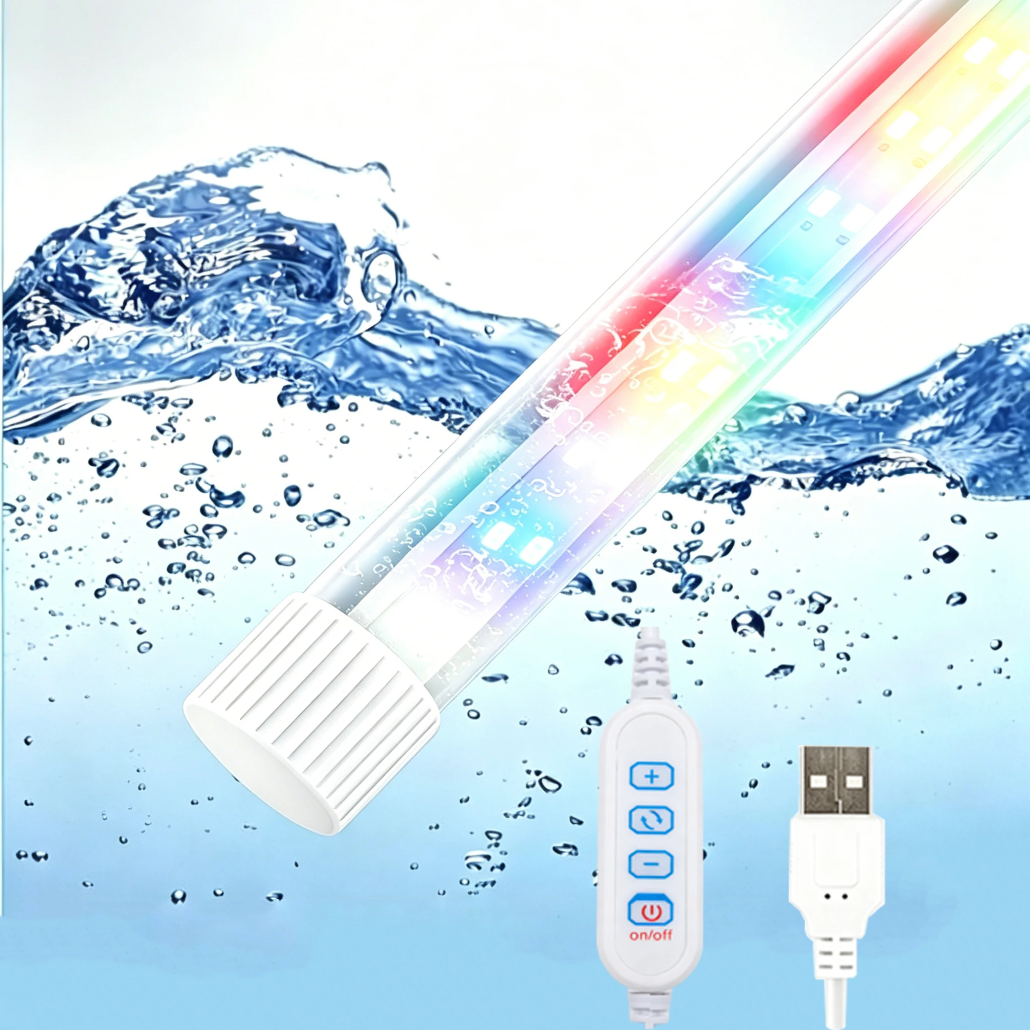 USB RGB Aquarium Light LED Fish Tank Lamp Clip 3 Color Modes Full Spectrum Wide Angle Waterproof Underwater Lighting Dimmable