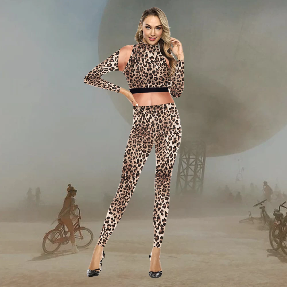 

Burning Man Carnival Jumpsuit Eyes Pattern Cosplay Costume Festival Bodysuit Desert Party 3D Printing Outfit Women Zentai