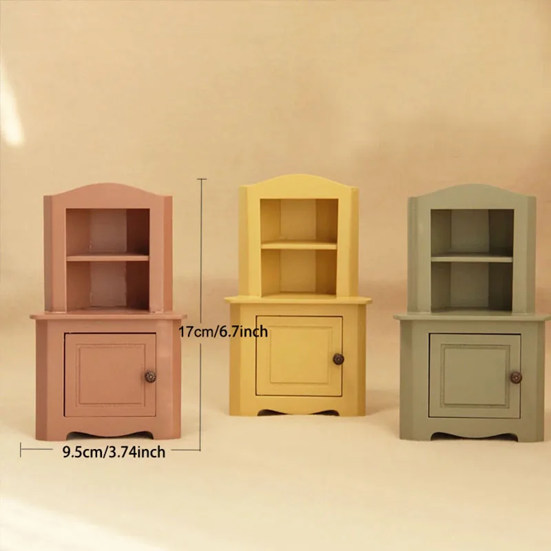 قطعة واحدة من خزانة الزاوية الخشبية المصغرة، تفاصيل واقعية، مثالية لديكور العطلات، مثالية لبيوت الدمى والمشاهد المصغرة #5