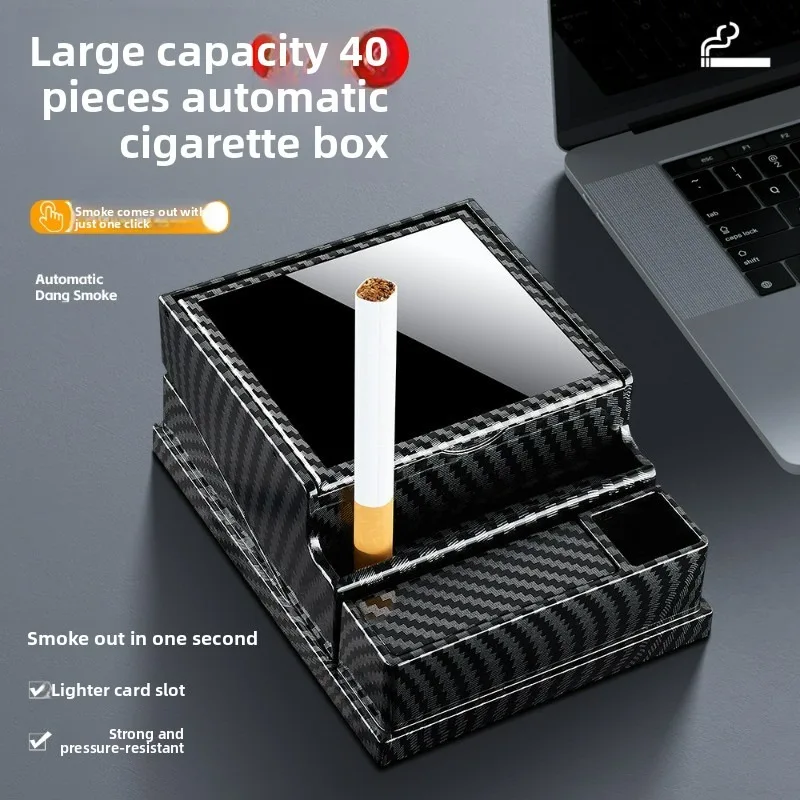 

Retro Large Capacity 40 Pcs Automatic Bullet Cigarette Box Moisture Proof and Pressure Resistant Portable Cigarette Storage Box