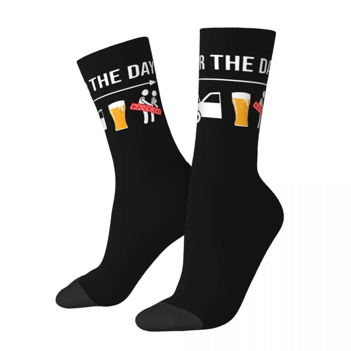 

Happy Funny Male Men Socks Plan For The Day Funny Coffee Wrench Beer Mechanic Sock Women's Socks Spring Summer Autumn Winter