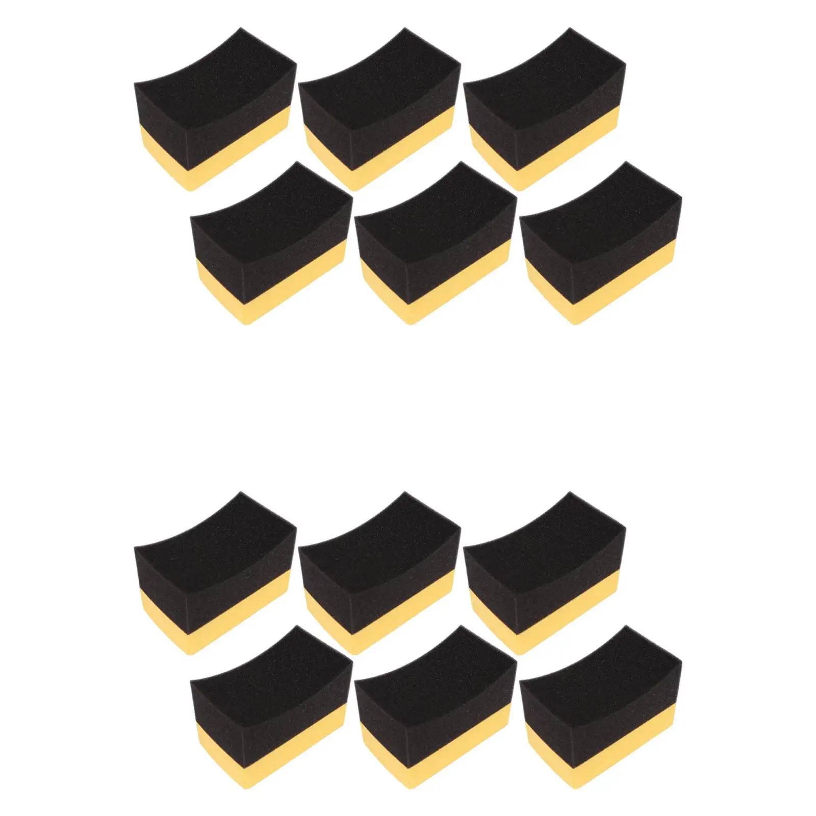6x Tire Applicator Dressing Shine Sponge Sturdy Cleaning Tool Accessory Polishing Sponge Yellow Black for Keyboard Waxing