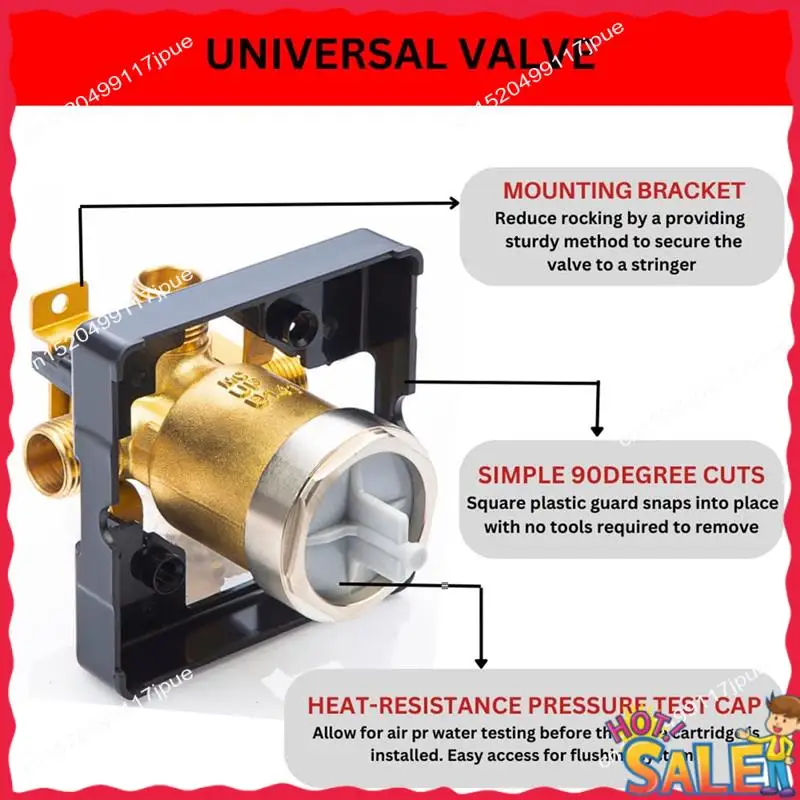 

BOFO R10000 UNBXHF корпус душевого клапана для украшения смесителя для душа, комплект для ванной комнаты, скрытый клапан, переключатель, 1 шт., медь