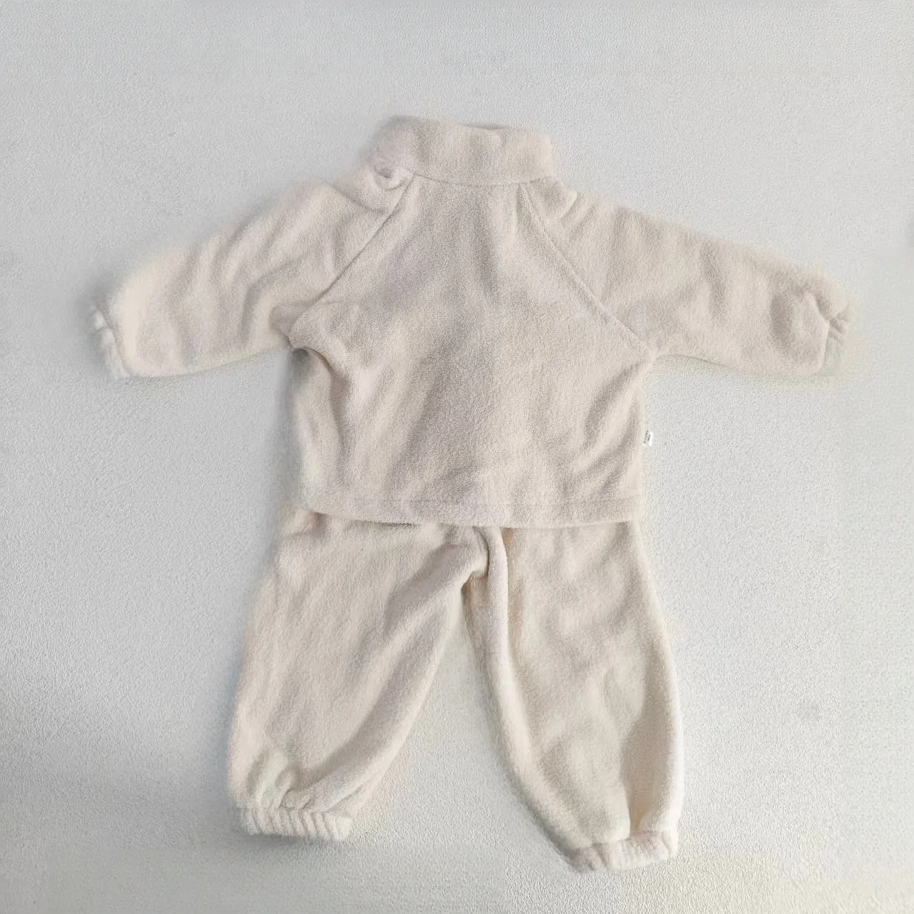 Autumn Winter Kids Homewear Suit Plush Fleece Kids Set Double Sided Fleece Zip Up Top& Warm Pants Set for Boys Girls