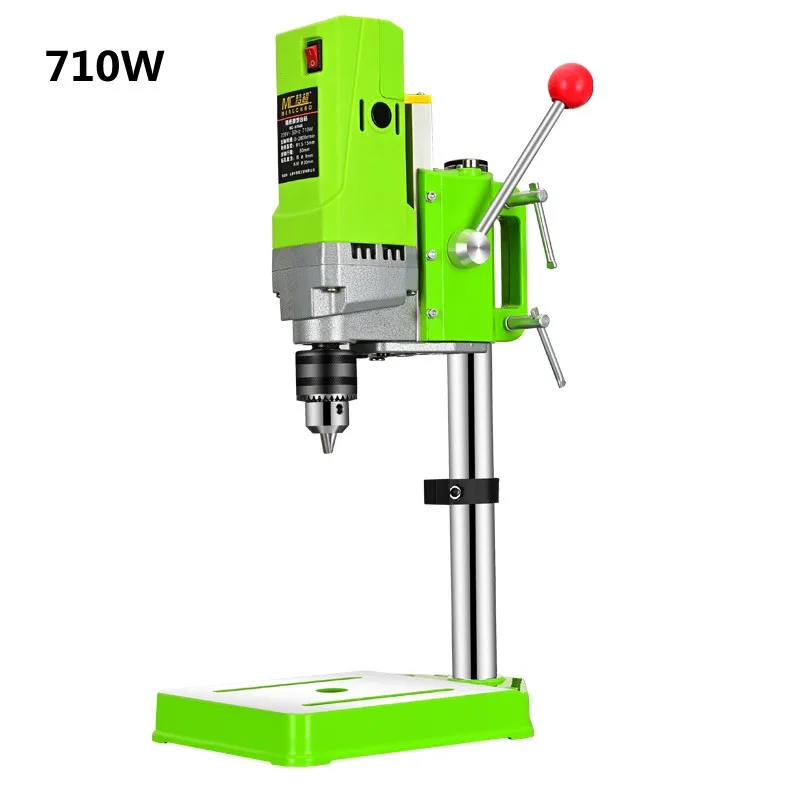 Mini Furadeira de Bancada Elétrica Máquina de Perfuração Metal Que Faz a Broca Mandril 113 mm Carpintaria Broca Imprensa 220v 710w