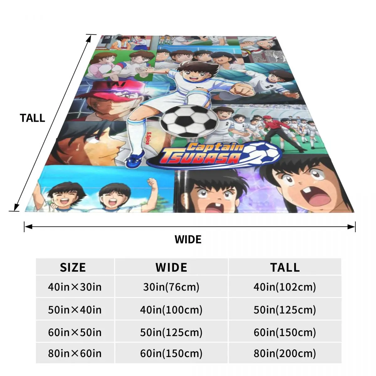 Captains Tsubasas Japan Football Anime Blanket Soft Warm Flannel Throw Blanket Bedding for Bed Travel Home Couch