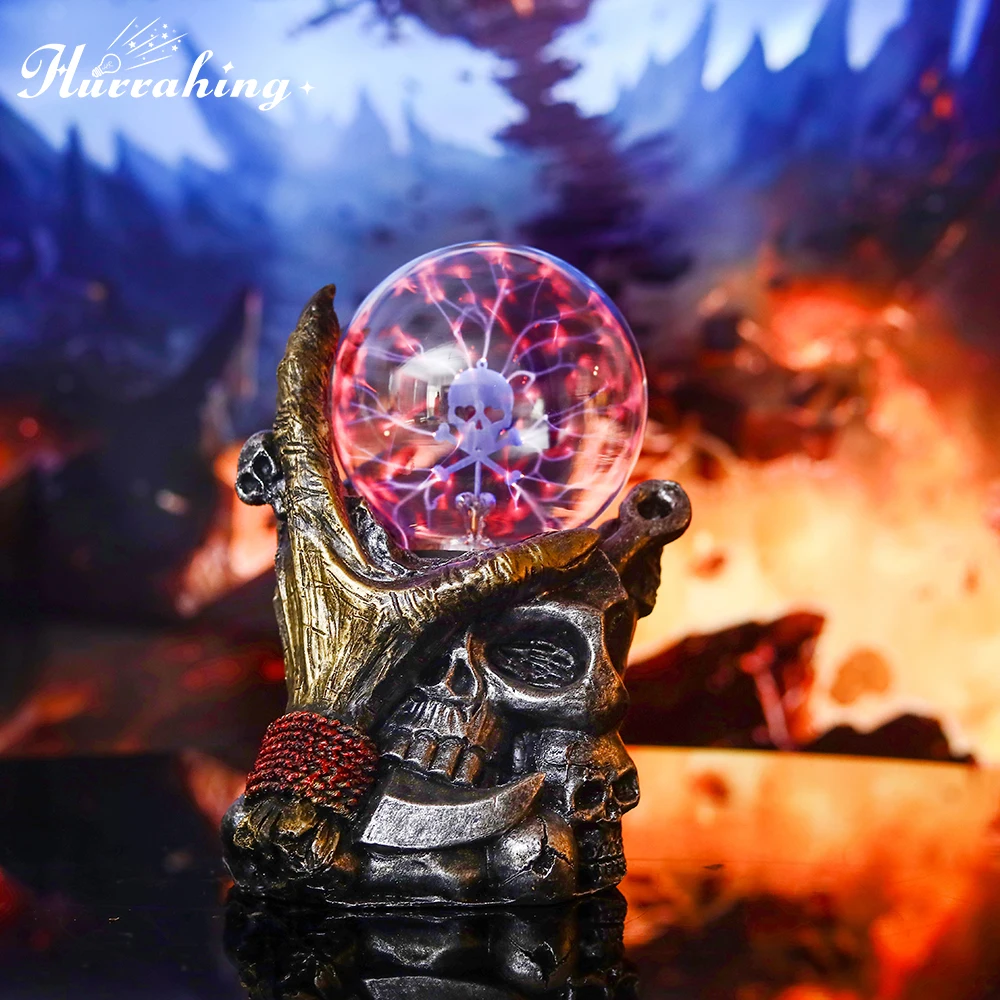 Five-fingered Grimace Crystal Plasma Light 4 Inch Glass Ball Touch Sensing Science Enlightenment Cool Indoor Decoration Ornament