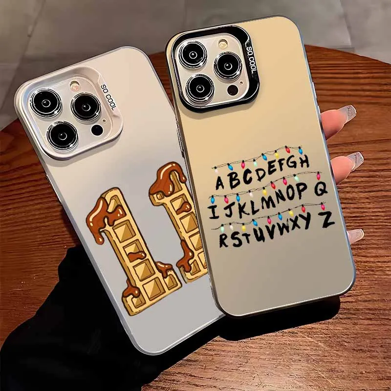 موضة أنيمي مصباح البسكويت 11 غطاء لابل آيفون 17 16E 16 15 14 13 12 ميني برو ماكس بلس حافظة هاتف فضية ملونة #1