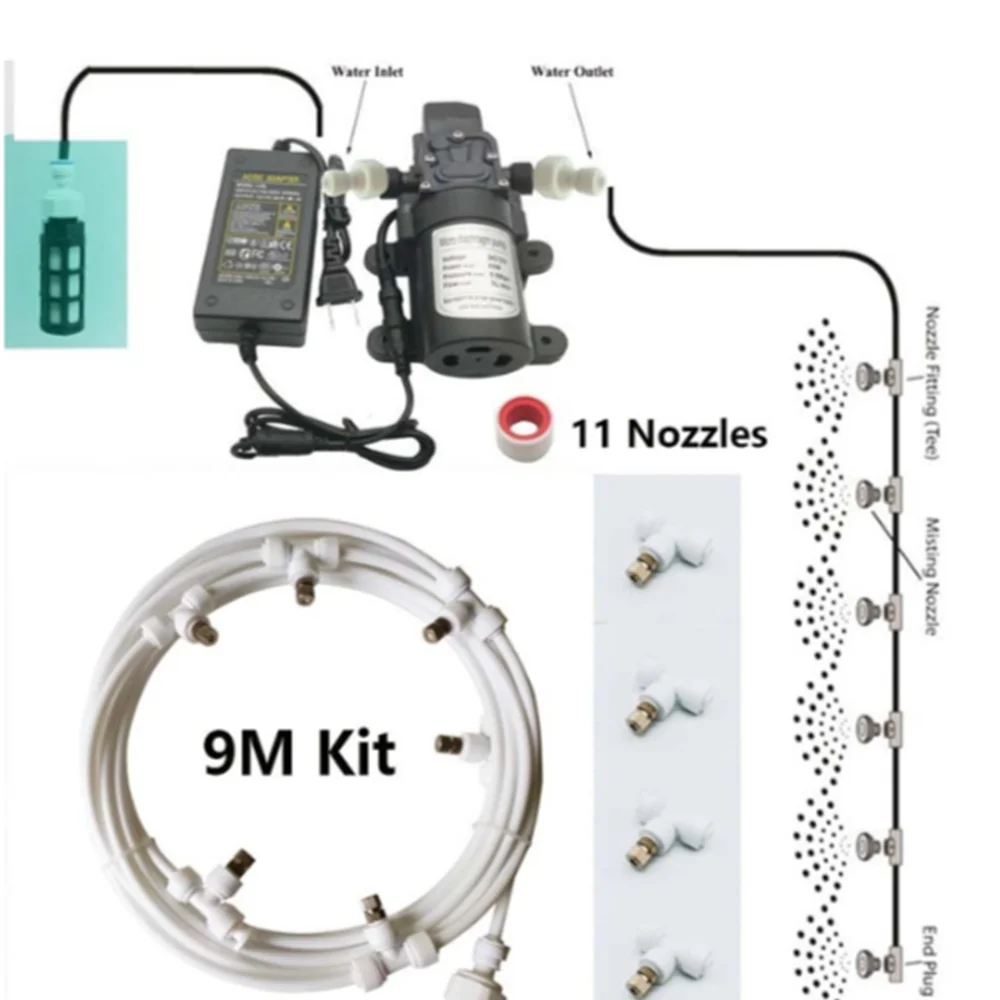 

spray disinfection electric pump misting spray system with 6 -18m pipe for choosing