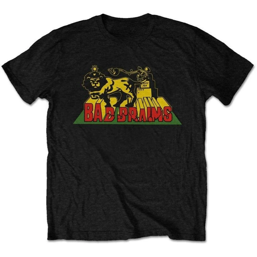 Bad Brains Lion of Judah Grafik-T-Shirt, 100 % Baumwolle, Hardcore-Punk-Print-T-Shirt, Unisex, Rastafarian Reggae Rock, kurzärmelig