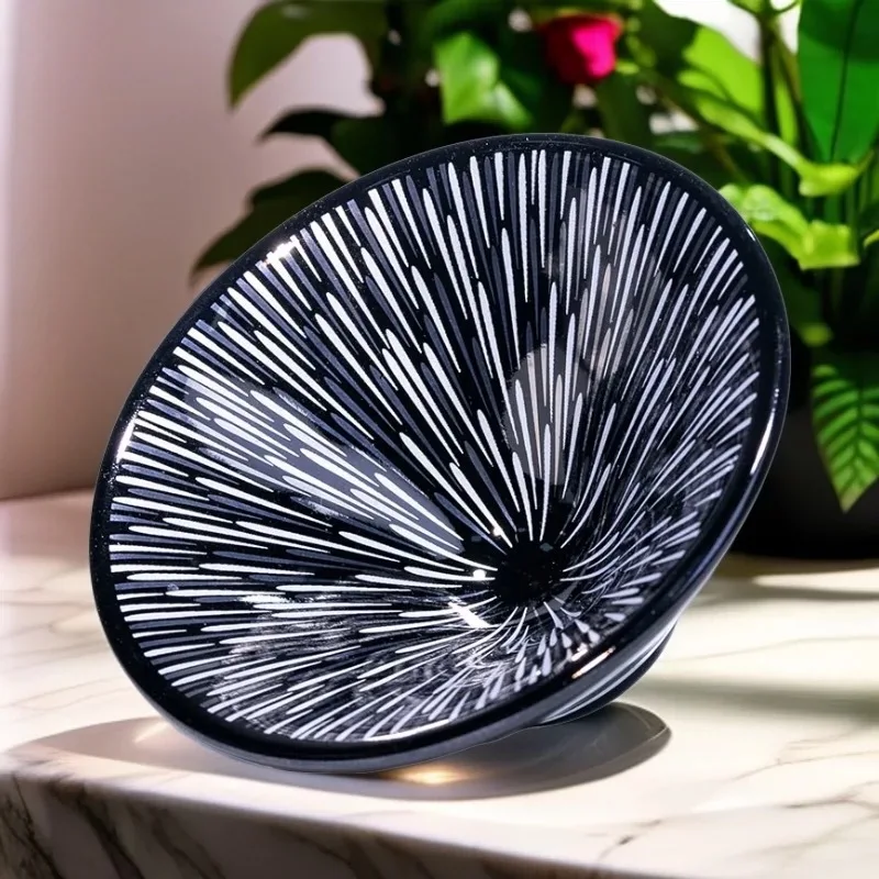 Handmade Master Silver Lined Meteor Shower Tea Cup Gongfu Tasting Bowl for Home Use Table Desk Office Kitchen Drink Tea Cup