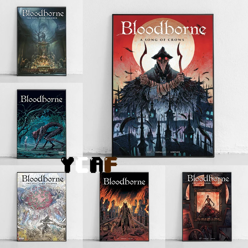 Blood-borne Video Game Home Decor Canvas Poster Darkness Soul Game Wall Art Decor Gaming Room Internet Bar Wall Decoration Gift