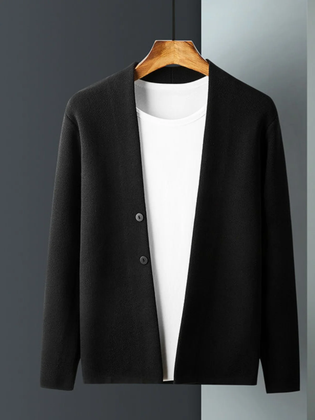 

Busin Casual Men's Open Cardigan Knitted Sweater Outerwear Trendy Spring Autumn M Outer Layer Nylon Cotton Blend