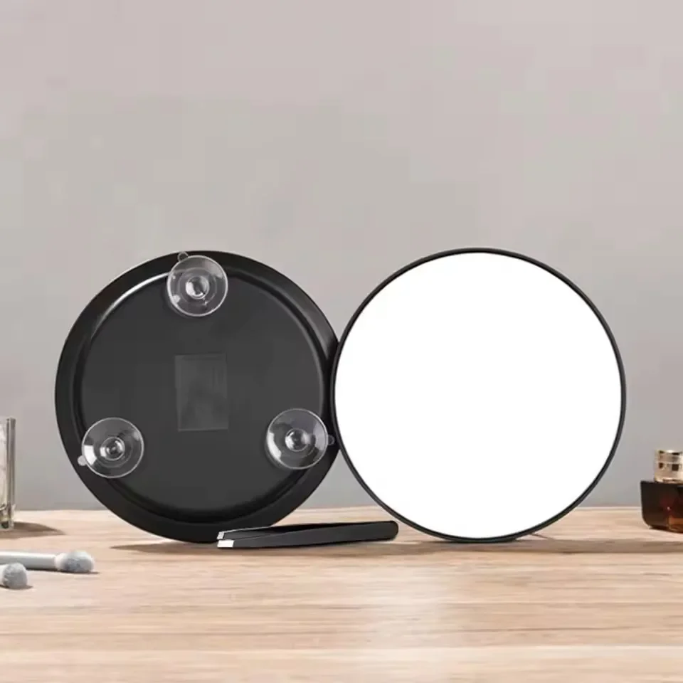 مرآة مكبرة 20X، مرآة مكياج محمولة باليد، أداة تجميل محمولة، حامل منضدية من جانب واحد للسفر المنزلي، ملاقط