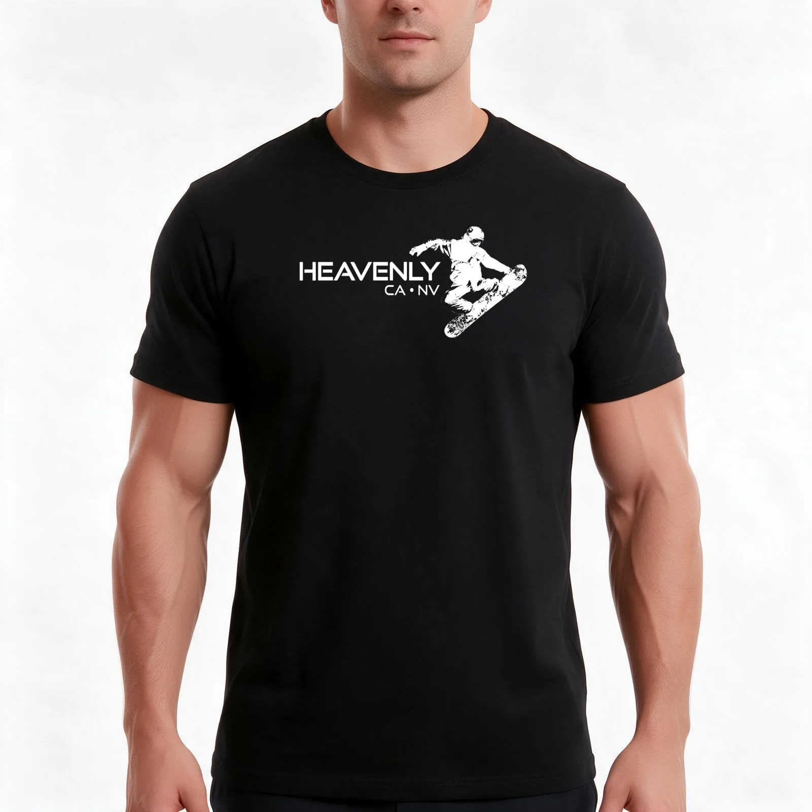 Heavenly Ski Resort California Nevada Snowboarder T-Shirt, Summer Casual Cotton Tee, Oversized Streetwear Tops, Unisex Men Women