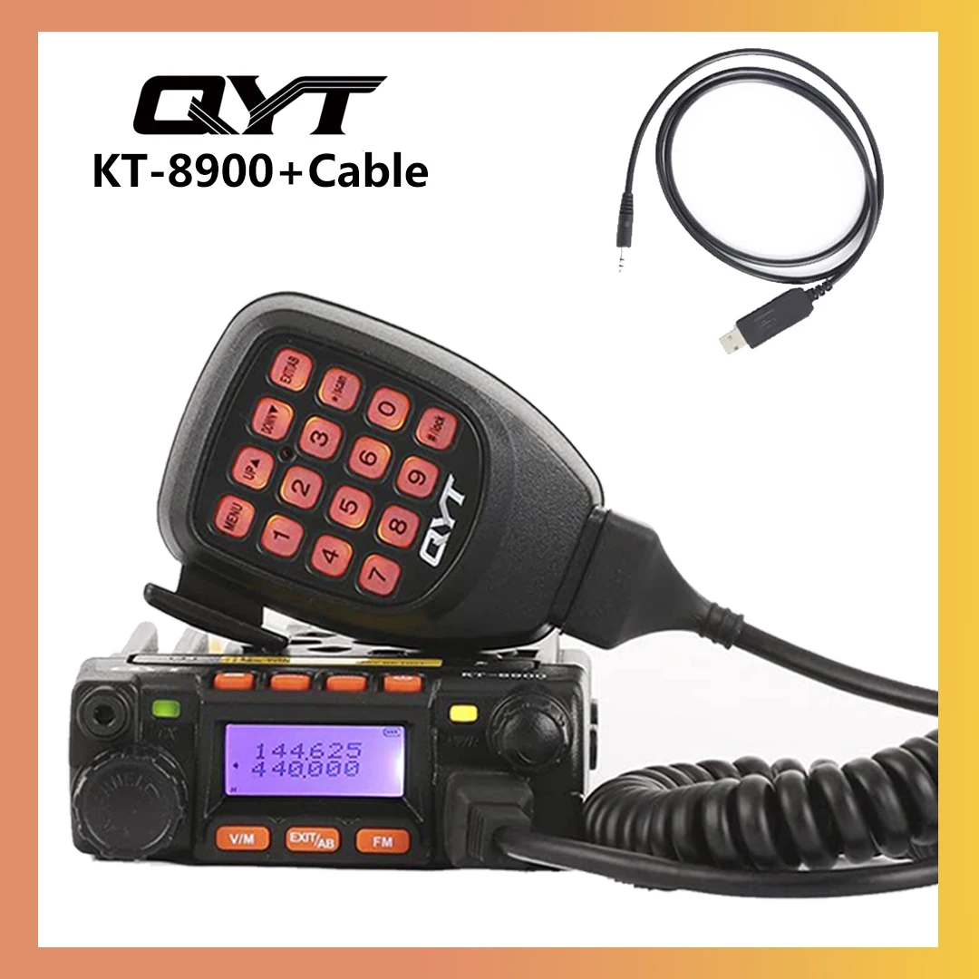 QYT KT-8900 Dual Band Qual Transceive 25w Color Screen Mini Mobile Radio VHF/UHF 136-174/400-480MHz Car Radio