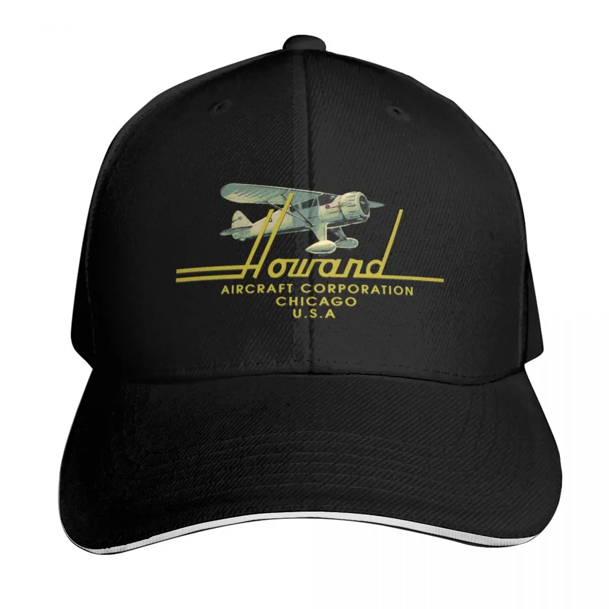 Howard Vintage Aircraft Chicago Baseball Cap Big Size Hat Cosplay Golf Hat men's big size hat Hats Woman Men's