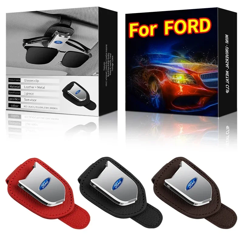 Car Folding Sun Visor Glasses Storage Clip For Ford Focus 2 MK2 3 4 MK3 MK4 ST Mondeo Festiva Fusion Suit Fiesta Mustang Ranger