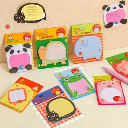 15/30pcs Cute Animal Sticky Notes- Adorable for Party Bag Fillers, Featuring Charming Panda, Frog, and Other Designs, Stationery